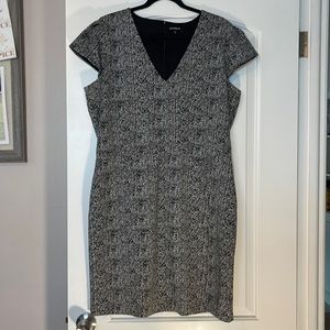 Express black and white patterned dress